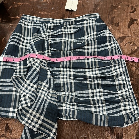 Zara Woman Ruffle cascade side checkered Plaid skirt Size S - Picture 4 of 7